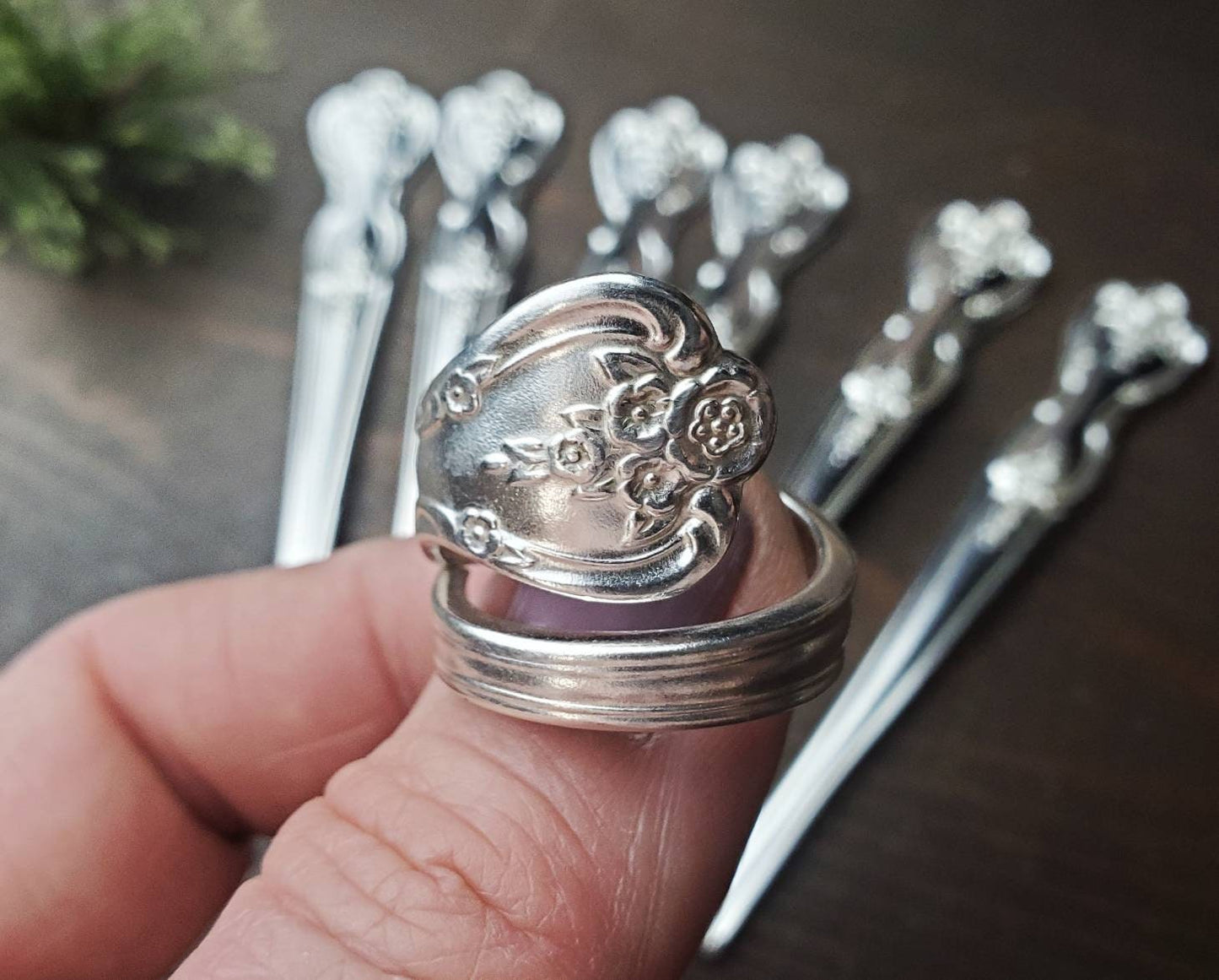 Magnolia 1951, Spoon Ring, Silverware Jewelry, Vintage Spoon Jewelry,